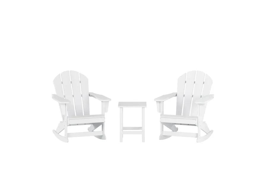 WestinTrends 3-Piece Outdoor Patio Rocking Adirondack Chairs with Side Table Set