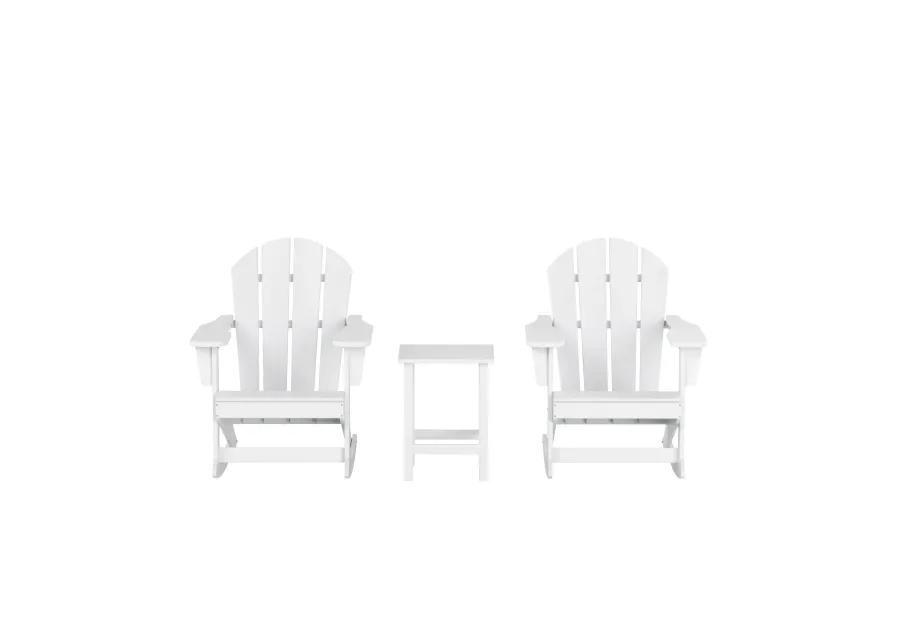 WestinTrends 3-Piece Outdoor Patio Rocking Adirondack Chairs with Side Table Set