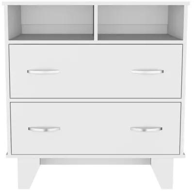 Aaron 2-Drawer 2-Shelf Dresser White