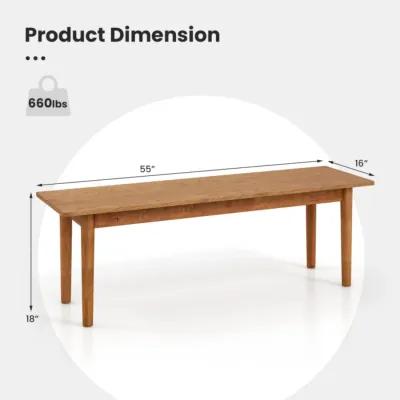 Hivvago Solid Wood Dining Bench Entryway Bench with Rubber Wood Legs