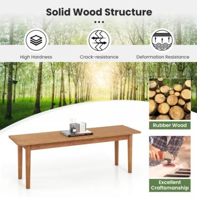 Hivvago Solid Wood Dining Bench Entryway Bench with Rubber Wood Legs