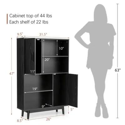 Hivvago Sideboard Storage Cabinet with Door Shelf