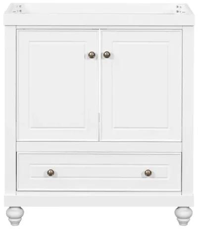 30" Bathroom Vanity Base Cabinet, Doors & Drawer