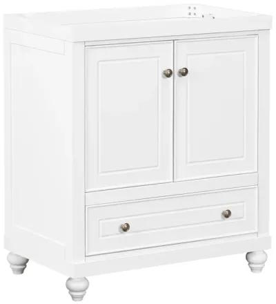 30" Bathroom Vanity Base Cabinet, Doors & Drawer