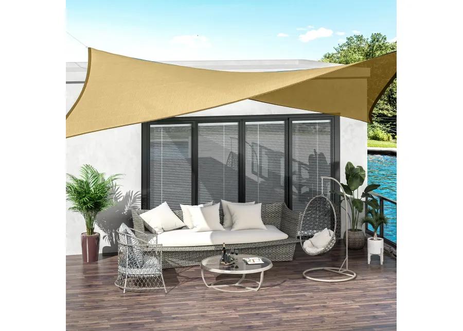 Desert Hue Sun Guard: 20x13ft D-Ring Rectangular Shade Sail for Yards