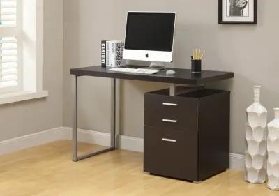 Monarch Specialties Computer Desk, Home Office, Laptop, Left, Right Set-Up, Storage Drawers, 48"L, Work, Metal, Laminate, Brown, Grey, Contemporary, Modern