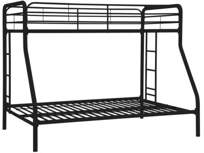 Twin over Full size Bunk Bed in Sturdy Black Metal