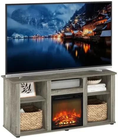 Fireplace TV Entertainment Center with Open Storage Compartment for TV up to 55"