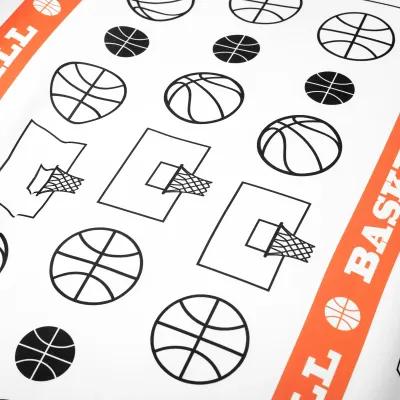 Basketball Game Reversible Oversized 5 Piece Comforter Set - Cozy & Soft Kids Sports Themed Bedding Set - Full/ Queen, Black & Orange