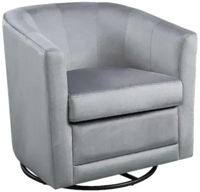 Kappa Swivel Chair (1 per box) in Mid Gray Velvet/Black Base