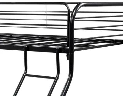 Hivvago Heavy Duty Full Metal Easy Assembly Bunk Bed Frame with Guardrail and Stairs