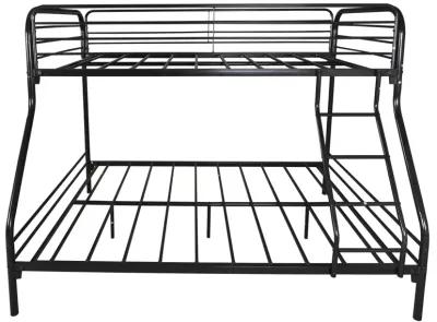 Hivvago Heavy Duty Full Metal Easy Assembly Bunk Bed Frame with Guardrail and Stairs