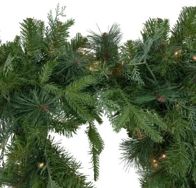 6' x 18" Pre-Lit Mixed Pine Artificial Christmas Icicle Garland  Clear Lights