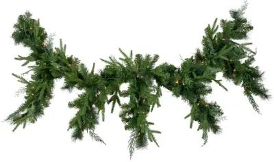 6' x 18" Pre-Lit Mixed Pine Artificial Christmas Icicle Garland  Clear Lights