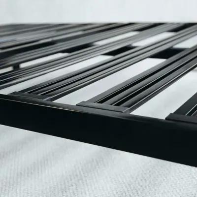 Hivvago Twin XL Heavy Duty Wide Slat Steel Platform Bed Frame in Black Metal Finish