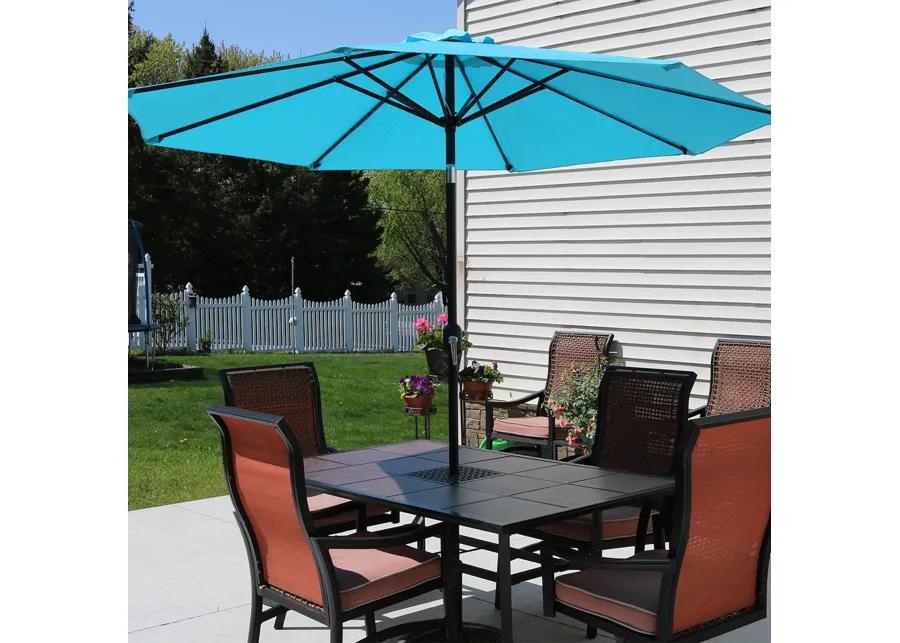 Sunnydaze 9 ft Aluminum Patio Umbrella with Tilt and Crank