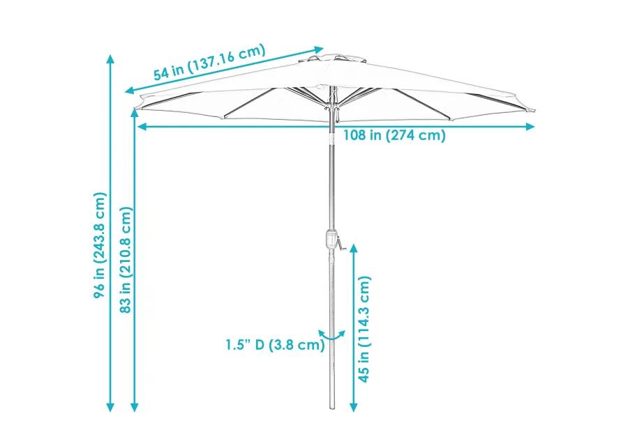 Sunnydaze 9 ft Aluminum Patio Umbrella with Tilt and Crank