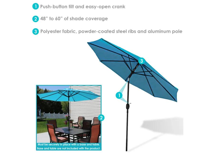 Sunnydaze 9 ft Aluminum Patio Umbrella with Tilt and Crank