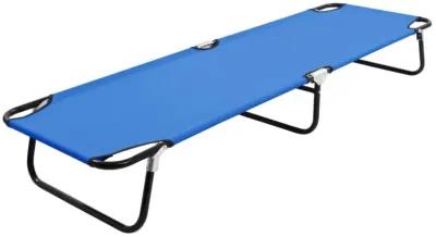 vidaXL Folding Sun Lounger Blue Steel