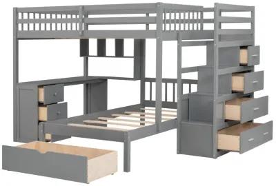 Merax Bunk Bed with Storage Staircase