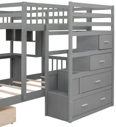 Merax Bunk Bed with Storage Staircase