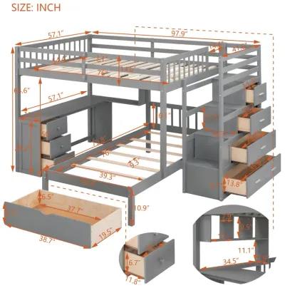 Merax Bunk Bed with Storage Staircase