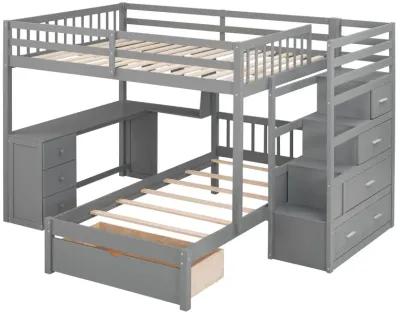 Merax Bunk Bed with Storage Staircase