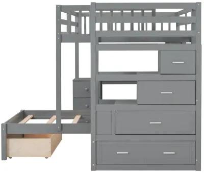 Merax Bunk Bed with Storage Staircase