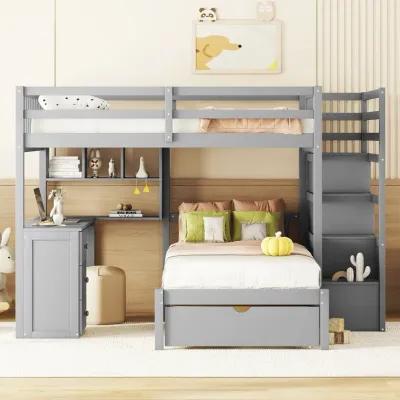 Merax Bunk Bed with Storage Staircase