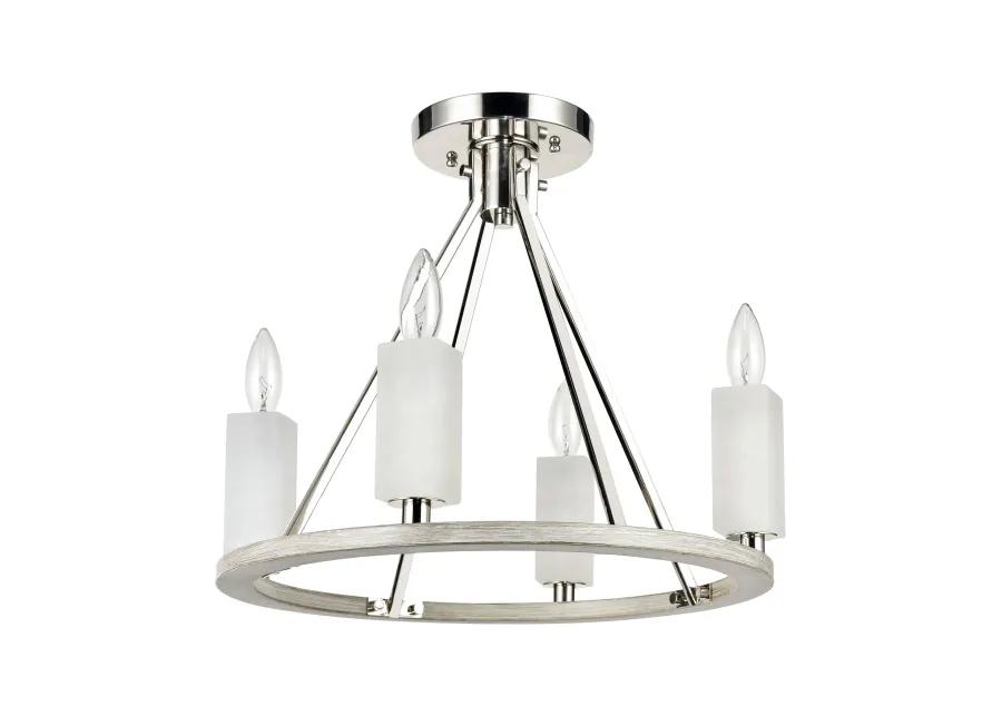 White Stone Semi Flush Mount