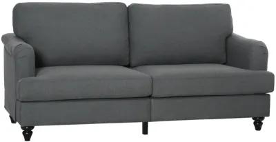 Slate Gray Seating: Versatile Loveseat with Wooden Legs