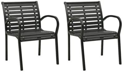 vidaXL Garden Chairs 2 pcs Steel and WPC Black