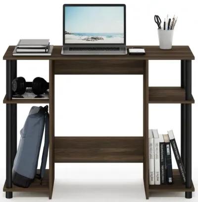 Furinno 15112 JAYA Compact Computer Study Desk, Columbia Walnut/Black