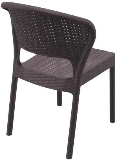 32" Brown Patio Wickerlook Stackable Dining Chair