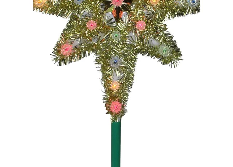 21" Lighted Gold Star of Bethlehem Christmas Tree Topper - Multicolor Lights