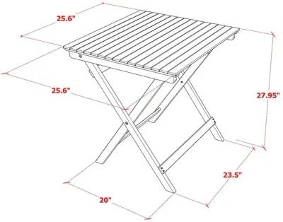 BSETQNA Selma Square Wooden Outdoor Table Made of Acacia Wood in Natural Oil finish