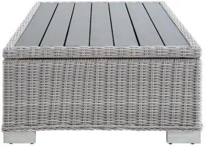 Conway 45" Outdoor Patio Wicker Rattan Coffee Table-Benzara