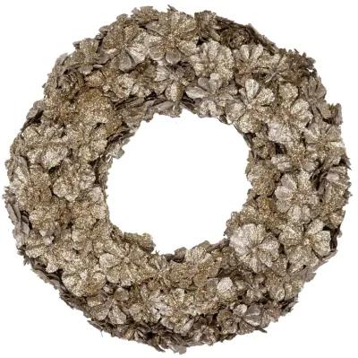 Gold Glitter Pine Cone Artificial Christmas Wreath  12-Inch