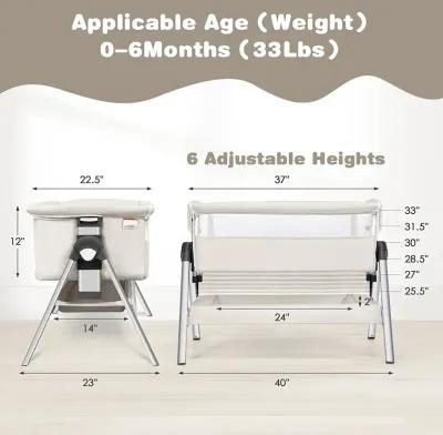 Portable Baby Bedside Sleeper with Adjustable Heights and Angle