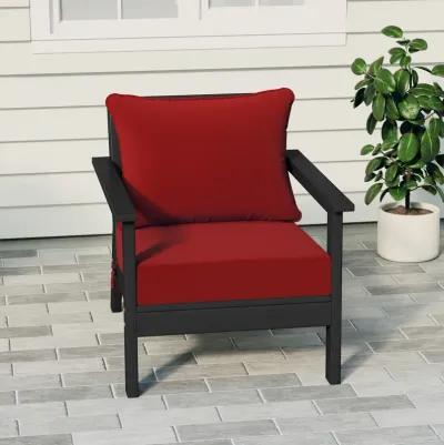 WestinTrends Outdoor Modern HDPE Patio Club Chair with Deep Seat Cushions