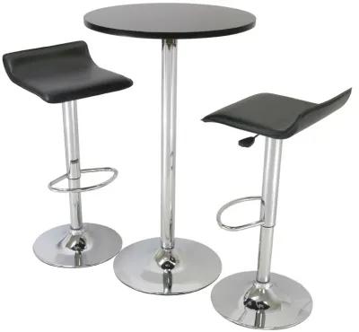 Hivvago 3 Piece Modern Dining Set with Bistro Table and Two Stools