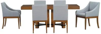 Merax Rustic 7-Piece  Extendable Dining Table Chairs Set