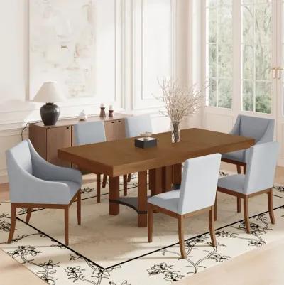 Merax Rustic 7-Piece  Extendable Dining Table Chairs Set