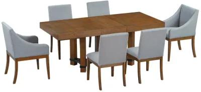 Merax Rustic 7-Piece  Extendable Dining Table Chairs Set