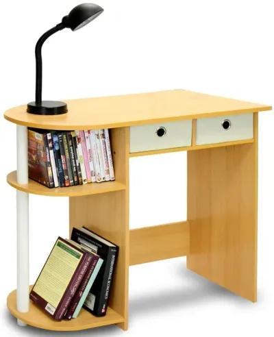 Hivvago Home Office Laptop Computer Desk Table in Beech Ivory