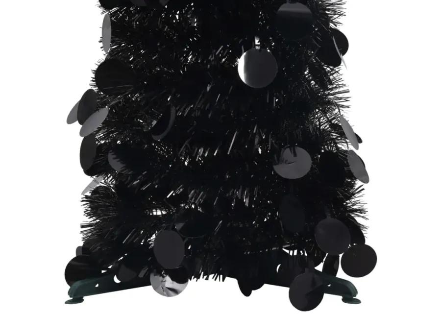 vidaXL Pop-up Artificial Christmas Tree Black 47.2" PET