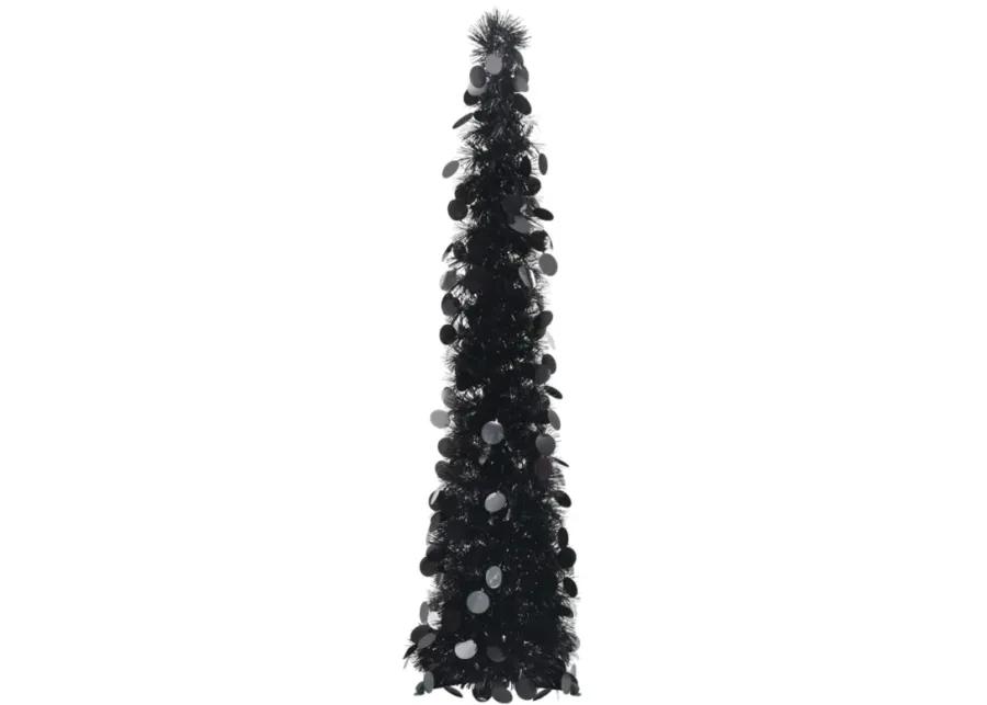 vidaXL Pop-up Artificial Christmas Tree Black 47.2" PET