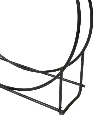 Sunnydaze 40 in Black Powder-Coated Iron Firewood Log Hoop Rack