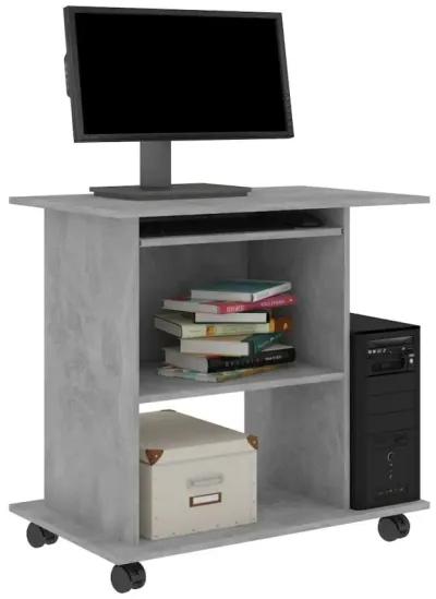 vidaXL Computer Desk Concrete Gray 31.5"x19.7"x29.5" Chipboard, 802898