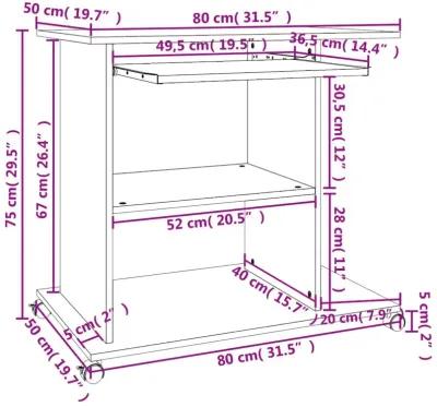 vidaXL Computer Desk Concrete Gray 31.5"x19.7"x29.5" Chipboard, 802898